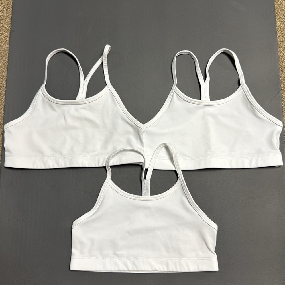 DSG: Lot of (3) Girls White Sports Bras, Size S